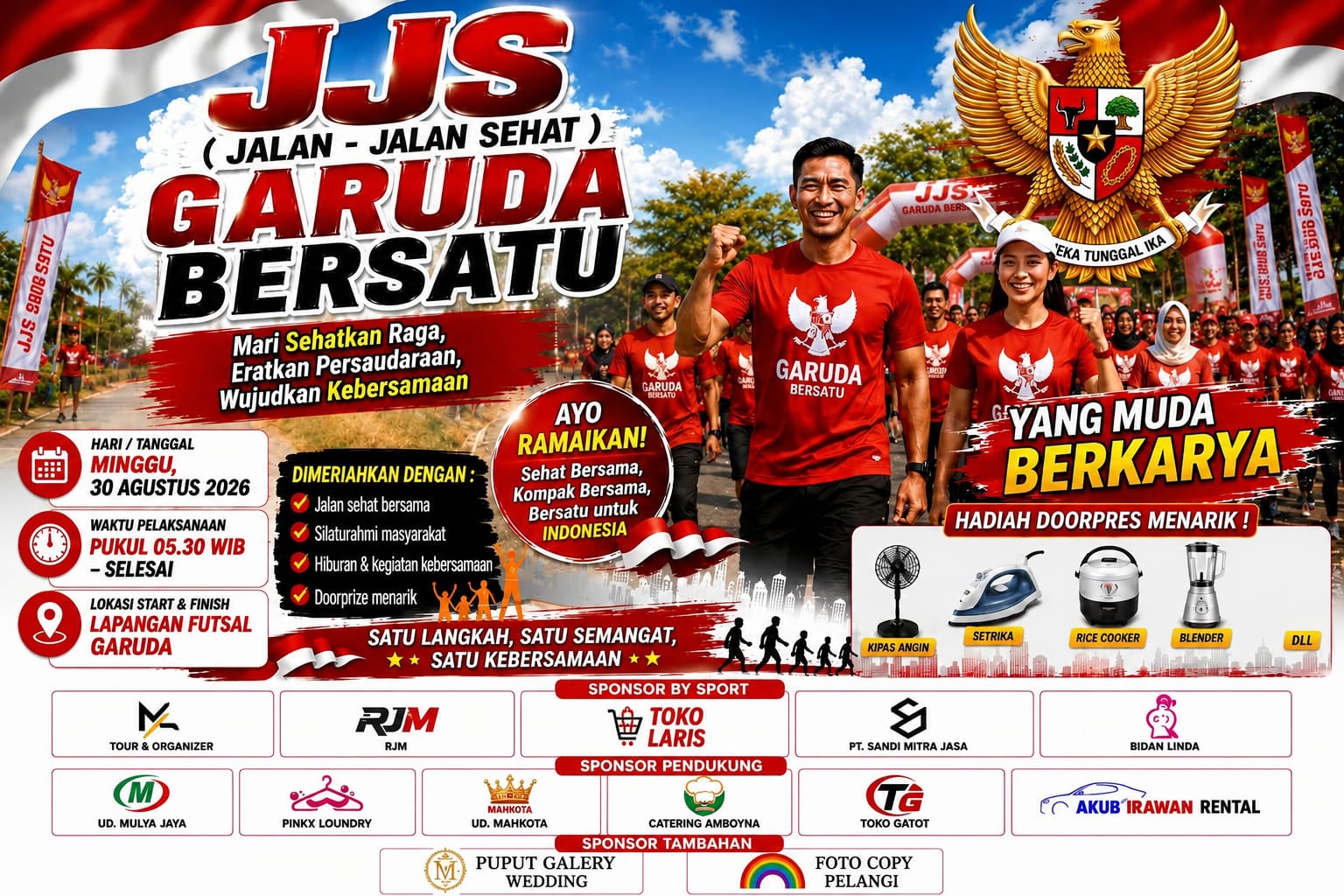 “Garuda Bersatu Mengguncang Sampang, Ribuan Langkah Warga Warnai HUT RI ke-81”